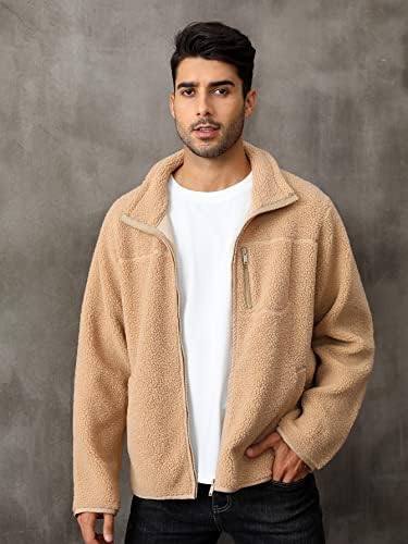 Jaquetas de jaqueta masculinas XinBalove para homens Zip Up Teddy Cast