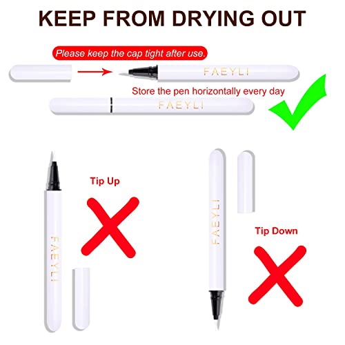 Lemonsac Ultra-Fine Finet Tip ou Microtip Liquid Eyeliner Pen Fórmula de secagem rápida à prova d'água, para Women Eye & Lip Liner