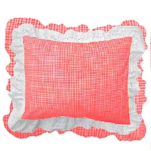 BKB Gingham Patchwork Pillow Sham, Red Gingham/White