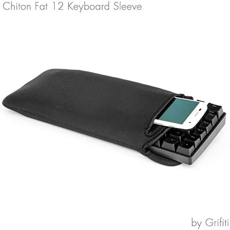 GRIFITI CHITON FAT 12 6,5 x 13,5 Manga de teclado de neoprene de 10 teclados e teclados de 11 a 13 polegadas com bolso de mouse