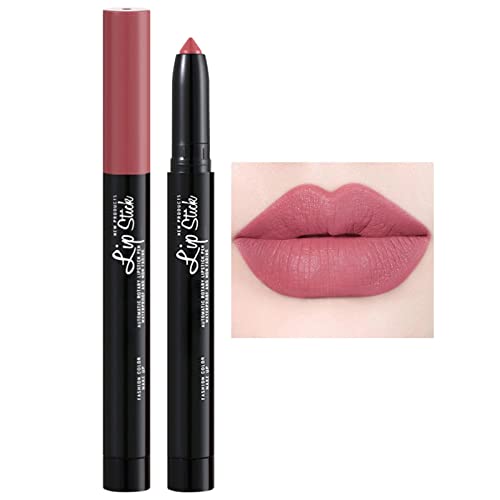 Xiahium Lip Gloss Bundles Batom Pen Veludo Feminino Pasta de Lipstick Rosa com Lápis Sharpador Automático Lobo Lip Lip Non