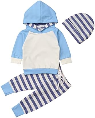 Recém -nascido bebê meninas meninos algodão listrado botão de outono calças de manga longa Conjunto de roupas para presentes chiques