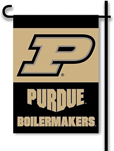BSI Products, Inc. - Purdue Boilermakers Bandeira de jardim de 2 lados e pólo de plástico com copos de sucção - Pu Football