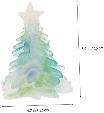 Yardwe Christmas Tree Resin Crafts Miniature Glass Ornaments Para Mesa De Bottle Brush Mini Trees Mini Christmas Sisal Tree Artificial