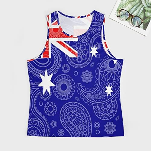 Austrália tanque de bandeira paisley tops homens ginástica camiseta de ginástica sem mangas camiseta gráfica