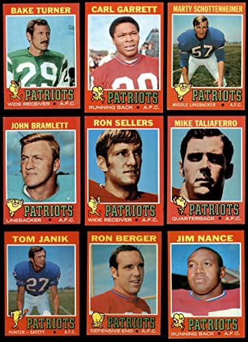 1971 Topps New England Patriots Team estabeleceu o New England Patriots NM+ Patriots