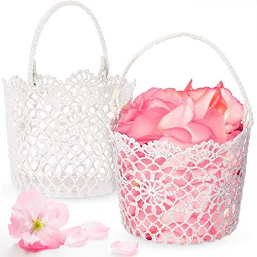 8 peças cesto de menina de flores para casamento Handle Handle Rustic Basket Bulk 5,90 x 4,72 x 4,33 polegadas