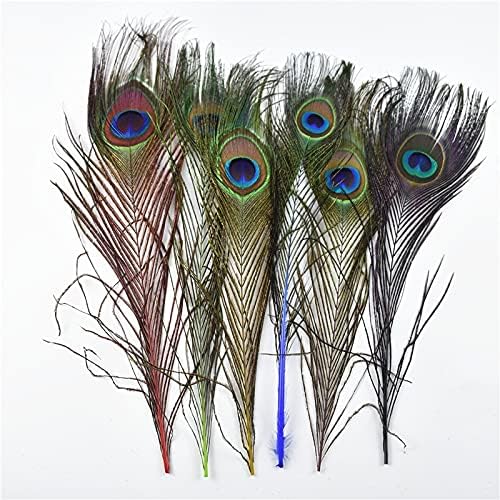 Zamihalaa 10pcs/lote de penas de pavão tingidas naturais para artesanato de 25 a 30 cm de penas de penas de penas de penas