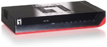 CableWholesale 8 Porta 10/100/1000 Switch Ethernet Gigabit, preto com acabamento vermelho, Ethernet de eficiência energética/IEEE