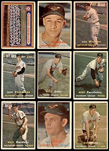 1957 Topps Baltimore Orioles perto da equipe set Baltimore Orioles GD+ Orioles