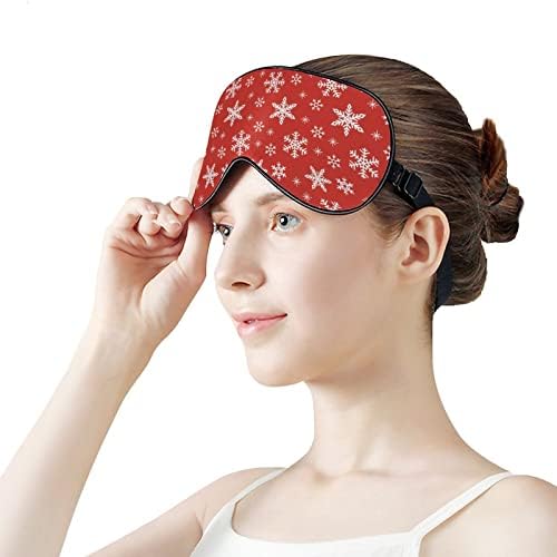 Snowflake Christmas Sleep Mask Soft Blindfold Máscara Ocular portátil com alça ajustável para homens mulheres