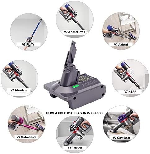 Adaptador de bateria do Biswaye V7 Compatível com a bateria Milwaukee M18 18V para substituir a bateria Dyson V7 SV11,