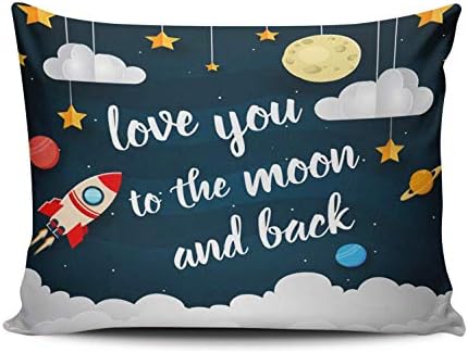 Weiniya quarto decoração personalizada adoro você para a lua e costas coloridas capa de almofada de almofada de almofada moda de