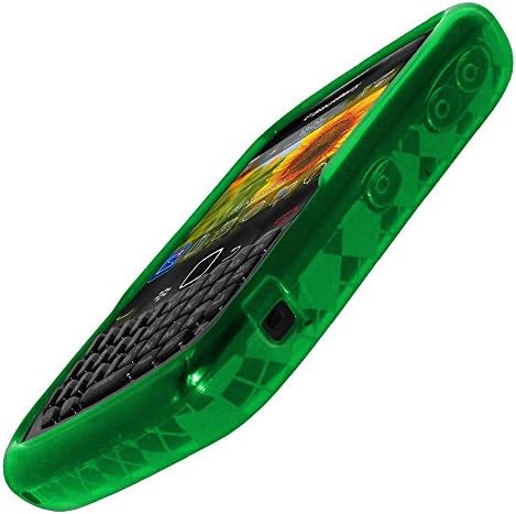 Caso de pele AMZER LULE ARGYLE para BlackBerry Curve 8520 - Verde