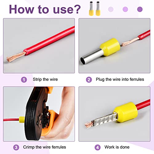 SWPEET 490 PCS WIRE FERRUES CONELHENTES KIT DE ASSORTIMENTO DE