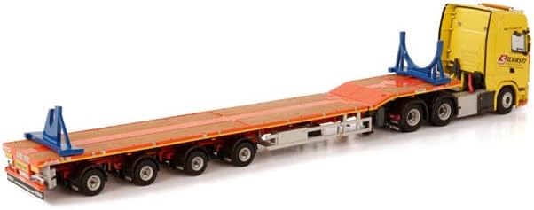 WSI para Scania S Highline 6x4 Nooteboom Telestep - 4 eixo RMH Transporte/Silvasti 1/50 Modelo pré -construído do caminhão Diecast Diecast