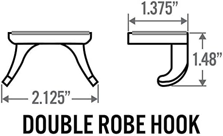 Randall série Double Robe Hook Bath Acessórios - Níquel escovado