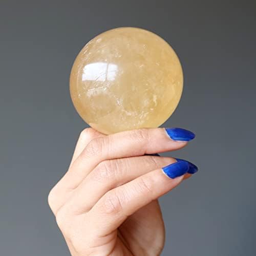 Mel Calcite Sphere Golden Beauty Crystal Ball 3,0-3,25 polegadas