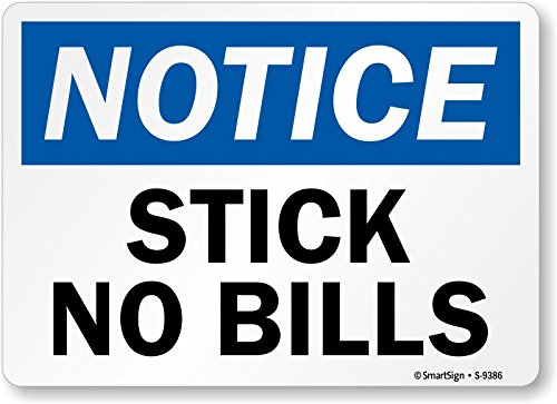 SmartSign Aviso - Stick No Bills sinal | 10 x 14 plástico