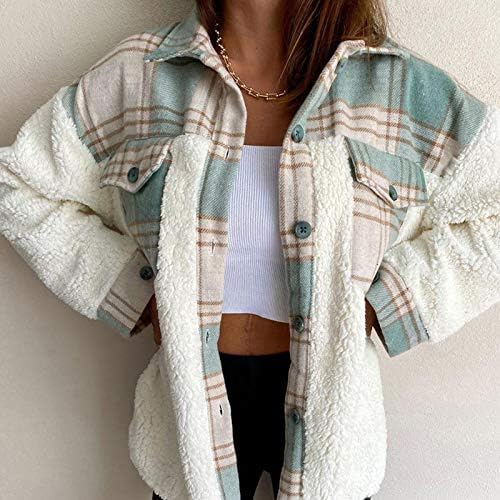 Jaqueta de casamento prdecexlu para mulheres de inverno raglan manga longa botão vintage up windbreaker wind colorblock lapel