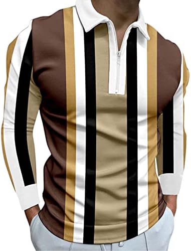 Zíper tático masculino henry colar sweatshirt listrado impressão causal camisas de manga comprida pulôver atléticas