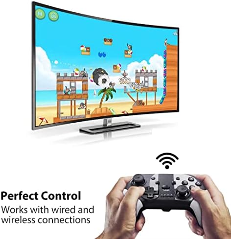 Bluetooth Wireless Switch Controller Gamepad Remoto Joystick Remoto de 6 eixos Sensor Giroscópio e Bateria de 500mA compatível com Nintendo Switch, Switch Lite