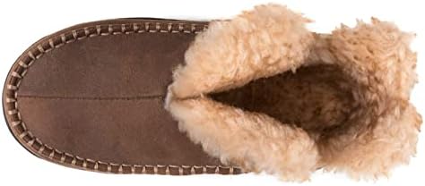 Wishcotton Mocassin Bootie Slippers com espuma de memória aconchegante, Inverno quente Fuzzy Indoor Outdoor House Shoes