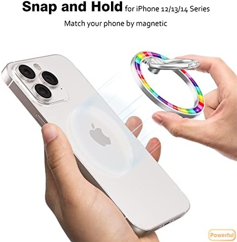 Porta de anel de telefone magnético para MagSafe, suporte para o anel de telefone, garra de anel de ímã, kickstand ajustável para iPhone 14, 13 e 12 Series, Mag Safe Acessórios
