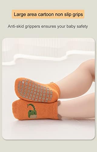 Behele Baby Socks não esquiques Anti Skid Toddler Socks Meias de desenho animado de tornozelo para meninos meninos recém-nascidos