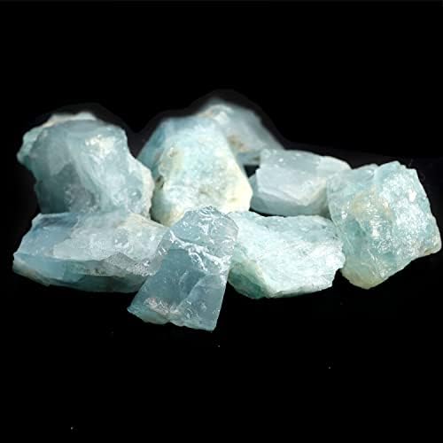 Binnanfang AC216 1PC Natural Translúcido Aquamarina Semiprecious Stone Gems Cristais de Cristais Mineral Espécime Diy