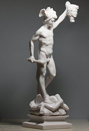 Perseus com a cabeça de Gorgon Medusa fundida de mármore escultura 13.4΄΄