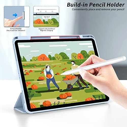 Kenke New iPad Pro 12.9 Caso 2022 /2021 /2020 Caixa com porta -lápis, [carregamento de lápis de suporte / par], acordamento