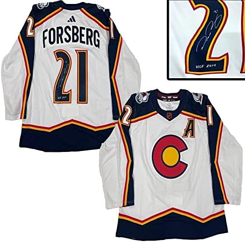 Peter Forsberg assinou o Colorado Avalanche reverso retro adidas pro Jersey -hof 14 - Jerseys autografadas da NHL