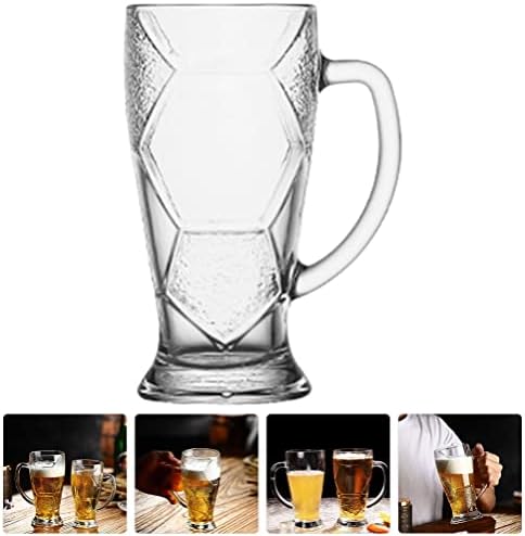 Luxshiny copos transparentes copos transparentes canecas de cerveja de vidro com alça de 600 ml de copos de cerveja grandes