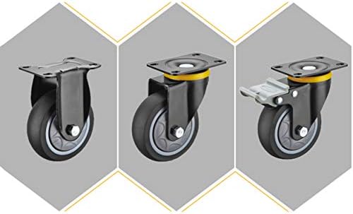Rodas pesadas de rodas de mamona-4pcs rodas de lançador de placa industrial, mobiliário de carrinho de borracha TPR, com