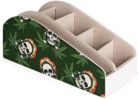 Skull Weed Remote Control titular com 6 Compartamentos PU CAIXA DE ARGANTADOR REMOTO DE CALURO PAR