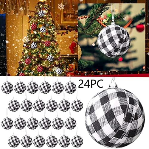 24pc de decoração de bola de natal 7 cm Ornamento de Natal de Bola de Natal Decoração de árvore de Natal Pingente de Natal para