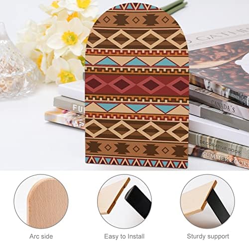 Navajo Native American Pattern Wood Decorativo Livros Livros não esquisitos End para prateleiras 1 par 7 x 5 polegadas