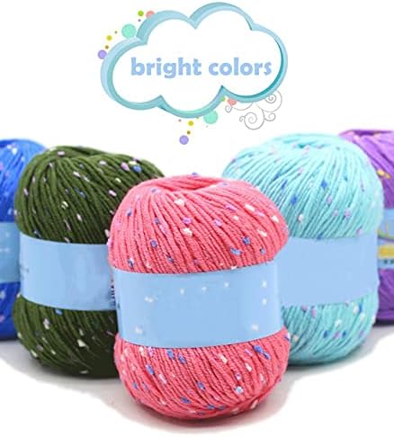 Yoo Yarn Yarn Yarn Craft 50 g Cores brilhantes Fios de algodão para tricotar com solavancos coloridos de fios de algodão multicoloridos