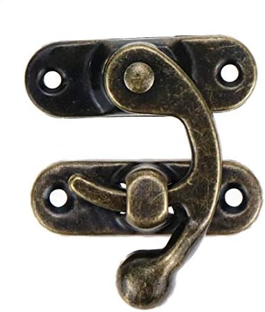 Bitray Antique trava direita gancho hasp bronze ton jóias caixa hasp captura com parafusos - 20pcs