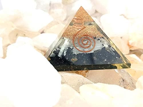 Sharvgun extra grande grande turmalina salenita orgonita pirâmide cura Cristal 65-75mm