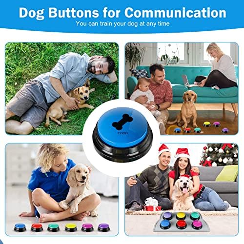 Botões de cachorro para comunicação, conjunto de botões de conversação de cachorro de 6, 30 segundos, botão gravável de voz para