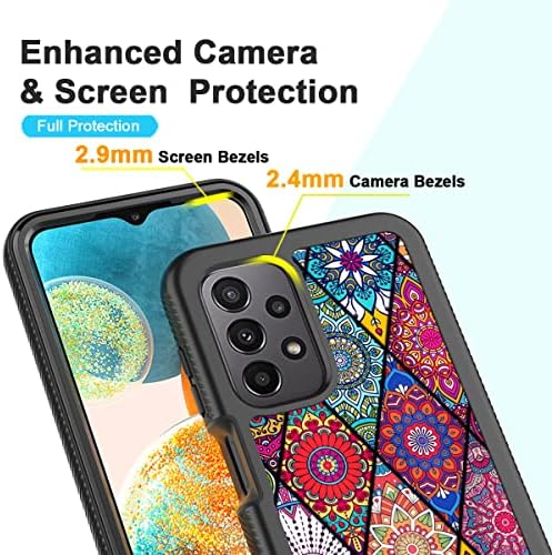 Caso Lexnec para Samsung Galaxy A23 4G/5G Case com [2 pacote] Protetor de tela de vidro temperado, capa de telefone para Galaxy