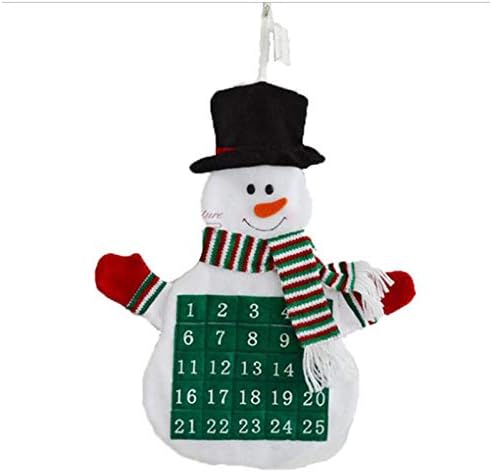 Calendário do advento de Natal Ornamentos de Natal 24 dias contagem regressiva com bolsos, calendário de advento de Natal reutilizável,