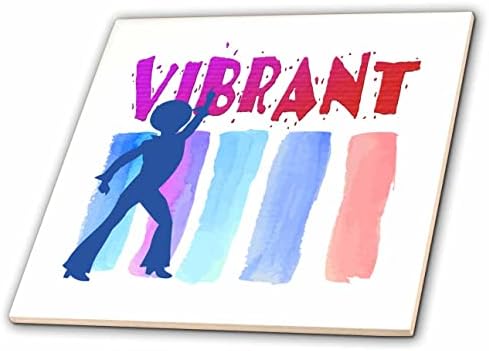 Imagem 3drose de palavra vibrante com fundo listrado dançarina - azulejos