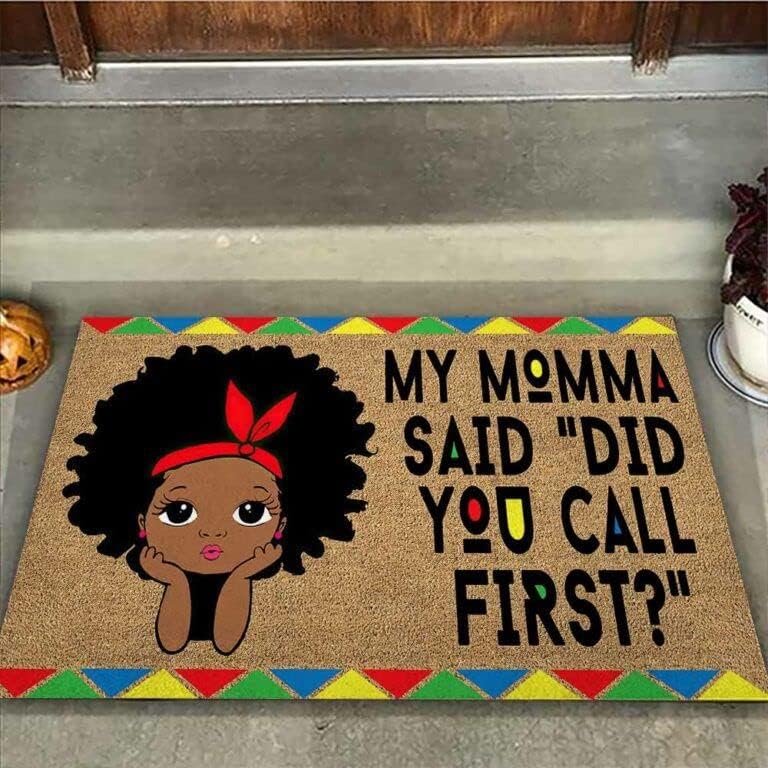 Porta tapete de entrada de entrada interna Welcome Welcome Bathmat Bathmat Afro Girl Doormat Home Decor Você chamou a primeira decoração