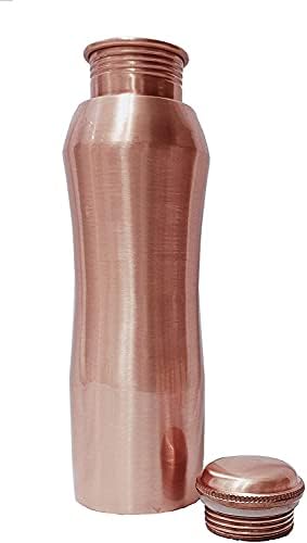 Garrafa de água de cobre pura 34 oz, forma de curva design garrafa de água articulação de articula