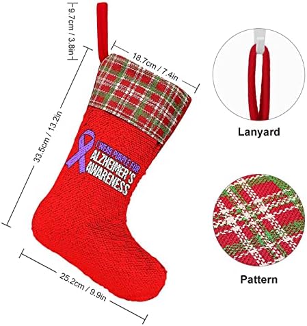 Alzheimer's Office Conscientize as meias de férias de Natal de lantejoulas reversíveis Mudanças de cor Magical para