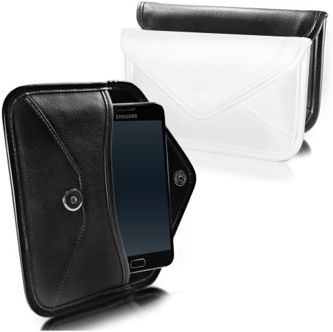 Caixa de ondas de caixa compatível com Sony Xperia XZ2 - Bolsa mensageira de couro de elite, design de envelope de capa de couro sintético para a Sony Xperia XZ2 - Jet Black