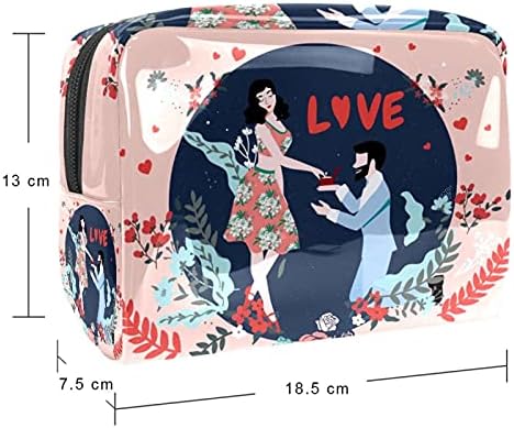 Bolsa de maquiagem de noivado fofa para bolsa de organizador de viagens portátil para bolsa para saco de beleza para mulheres
